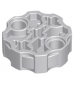 Light Bluish Gray Technic, Axle Connector Block Round with 2 Pin Holes and 3 Axle Holes (Hero Factory Weapon Barrel)