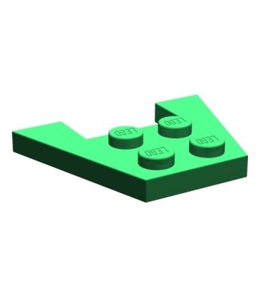 Green Wedge, Plate 3 x 4 without Stud Notches