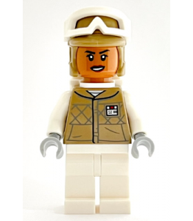 Hoth Rebel Trooper Dark Tan Uniform and Helmet, White Legs, Female