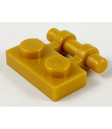 Pearl Gold Plate, Modified 1 x 2 with Bar Handle on Side - Free Ends