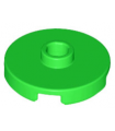 Bright Green Tile, Round 2 x 2 with Open Stud