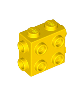 Yellow Brick, Modified 1 x 2 x 1 2/3 with Studs on Side and Ends