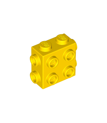 Yellow Brick, Modified 1 x 2 x 1 2/3 with Studs on Side and Ends