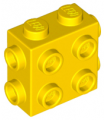 Yellow Brick, Modified 1 x 2 x 1 2/3 with Studs on Side and Ends