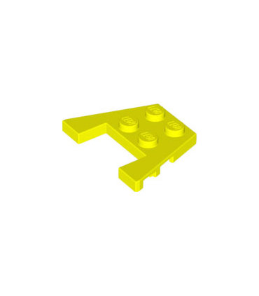 Neon Yellow Wedge, Plate 3 x 4 with Stud Notches