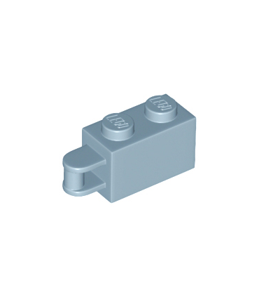 Sand Blue Brick, Modified 1 x 2 with Bar Handle on End - Bar Flush with Edge