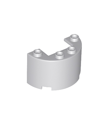 Light Bluish Gray Cylinder Half 2 x 4 x 2 with 1 x 2 Cutout