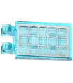 Trans-Light Blue Tile, Modified 2 x 3 with 2 Open O Clips with Silver Solar Panel Pattern