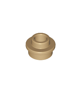 Dark Tan Plate, Round 1 x 1 with Open Stud