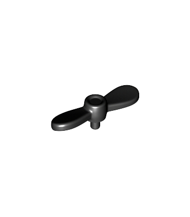 Black Minifigure, Propeller 2 Blade Twisted Tiny with Small Pin