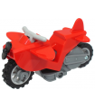 Red Stuntz Flywheel Motorcycle Airplane with Dark Bluish Gray Frame, Light Bluish Gray Wheels and Handlebars