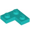 Dark Turquoise Plate 2 x 2 Corner
