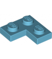 Medium Azure Plate 2 x 2 Corner