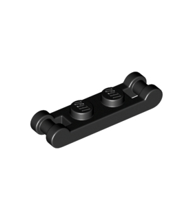 Black Plate, Modified 1 x 2 with Bar Handles on Ends