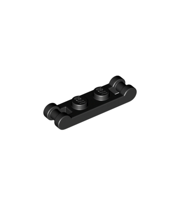 Black Plate, Modified 1 x 2 with Bar Handles on Ends