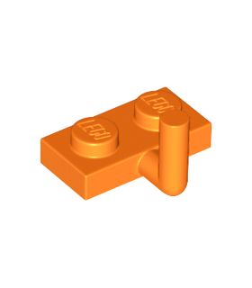 Orange Plate, Modified 1 x 2 with Bar Arm Up (Horizontal Arm 5mm)
