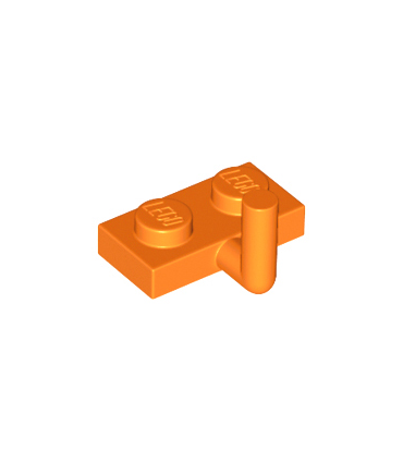 Orange Plate, Modified 1 x 2 with Bar Arm Up (Horizontal Arm 5mm)