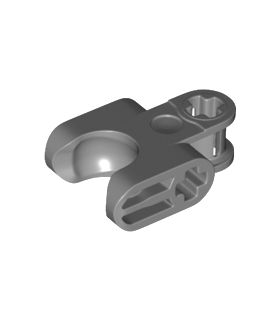 Dark Bluish Gray Technic, Axle Connector 2 x 3 with Ball Joint Socket - Closed Sides, Straight Forks with Closed Axle Holes