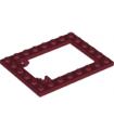 Dark Red Plate, Modified 6 x 8 Trap Door Frame Horizontal (Long Pin Holders)