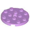 Medium Lavender Plate, Round 4 x 4 with Hole