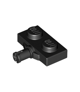 Black Plate, Modified 1 x 2 with Wheel Holder, Reinforced Underside