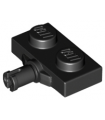 Black Plate, Modified 1 x 2 with Wheel Holder, Reinforced Underside
