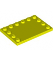 Neon Yellow Tile, Modified 4 x 6 with Studs on Edges