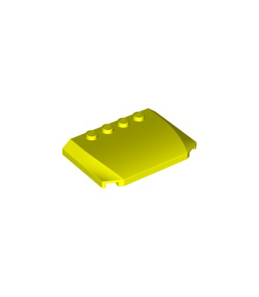 Neon Yellow Wedge 4 x 6 x 2/3 Triple Curved