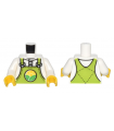 White Torso Lime Overalls with Bright Green Hills and Yellow Sun over Shirt Pattern / White Arms / Yellow Hands