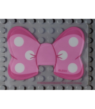 Plastic Bow with White Polka Dots on Bright Pink and Dark Pink Background