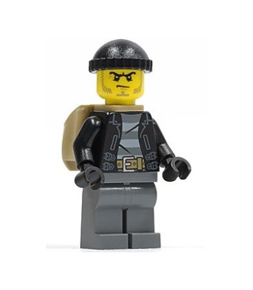 Police - City Bandit Male with Black Stubble and Backpack