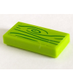 Lime Tile 1 x 2 with Groove with Green Wood Grain Pattern (Sticker) - Set 41335