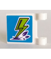 White Flag 2 x 2 Square with Lime Lightning Bolt on Blue Background Pattern (Sticker) - Sets 41327 / 41335