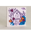 White Tile 2 x 2 with Groove with Tree House and Ladder Pattern (Sticker) - Set 41335
