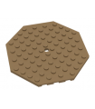 Dark Tan Plate, Modified 10 x 10 Octagonal with Hole