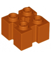 Dark Orange Brick, Modified 2 x 2 with Grooves and Axle Hole