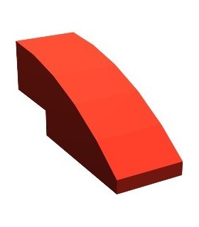 Red Slope, Curved 3 x 1 No Studs