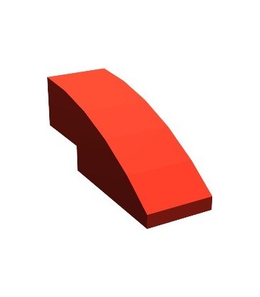 Red Slope, Curved 3 x 1 No Studs