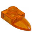 Trans-Orange Plate, Modified 1 x 1 with Tooth Horizontal