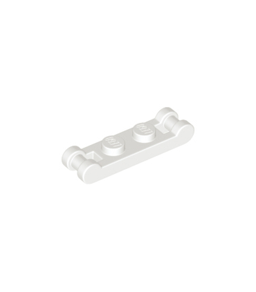 White Plate, Modified 1 x 2 with Handles on Ends