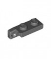 Dark Bluish Gray Hinge Plate 1 x 2 Locking with 1 Finger On End