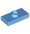 Medium Blue Plate, Modified 1 x 2 with 1 Stud with Groove and Bottom Stud Holder (Jumper)