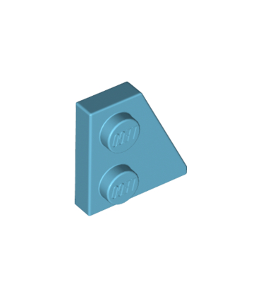 Medium Azure Wedge, Plate 2 x 2 Right