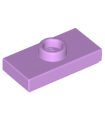 Medium Lavender Plate, Modified 1 x 2 with 1 Stud with Groove and Bottom Stud Holder (Jumper)
