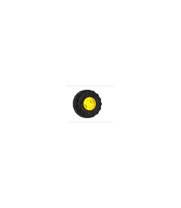 Yellow Wheel 11mm D. x 12mm, Hole Notched for Wheels Holder Pin with Black Tire 24 x 12 R Balloon