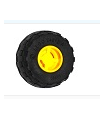 Yellow Wheel 11mm D. x 12mm, Hole Notched for Wheels Holder Pin with Black Tire 24 x 12 R Balloon