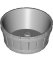 Light Bluish Gray Container, Barrel Half Large with Axle Hole