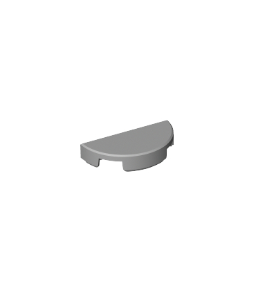 Light Bluish Gray Tile, Round 1 x 2 Half