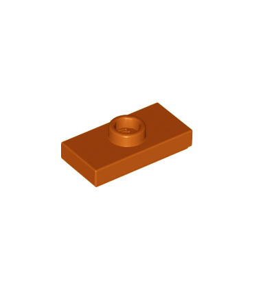 Dark Orange Plate, Modified 1 x 2 with 1 Stud with Groove and Bottom Stud Holder (Jumper)