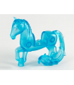Trans-Light Blue Horse with 2 x 2 Cutout, Long Swooshy Tail with Metallic Light Blue Eyes Pattern (Nokk)